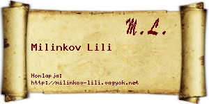 Milinkov Lili névjegykártya